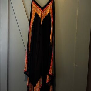 Anthropologie Black Maxi Dress with multicolor print